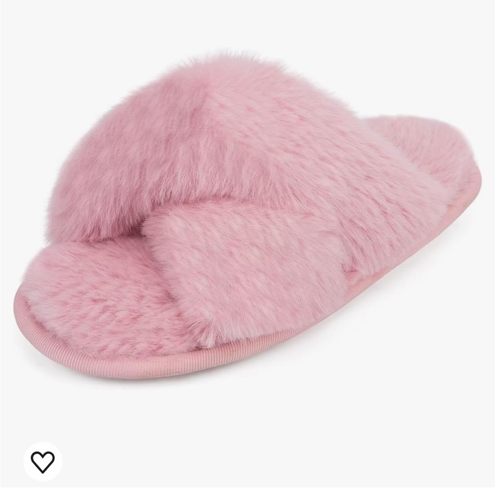 Women s pink fluffy teddy bear fur slippers